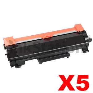 5 x Compatible Brother TN-2450 High Yield Toner Cartridge - 3,000 pages