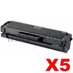 5 x Samsung SLM2020, SLM2070 (MLT-D111S) Compatible Black Toner Cartridge SU812A - 1,000 pages