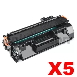 5 x HP CE505A (05A) Compatible Black Toner Cartridge - 2,300 Pages