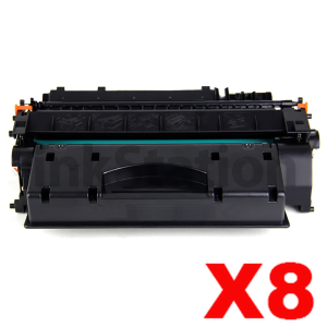 8 x HP CE505X (05X) Compatible Black High Yield Toner Cartridge - 6,500 Pages