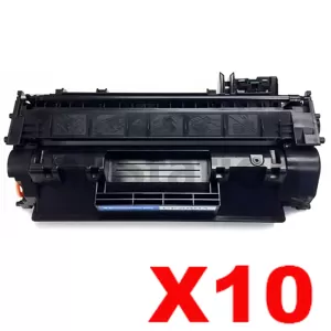 10 x HP CF280A (80A) Compatible Black Toner Cartridge - 2,700 Pages