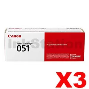 3 x Canon CART-051 Black Genuine Toner Cartridge - 1,700 pages