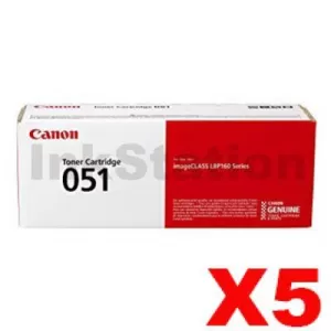 5 x Canon CART-051 Black Genuine Toner Cartridge - 1,700 pages