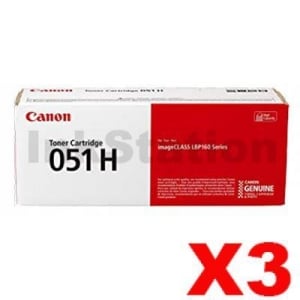 3 x Canon CART-051H Black High Yield Genuine Toner Cartridge - 4,100 pages