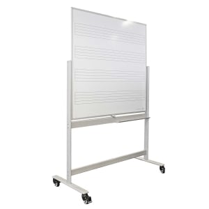 Visionchart Whiteboard Music Staved Mobile Magnetic Pivot Reversable Standard Frame 1200 x 1200mm