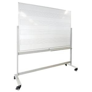Visionchart Whiteboard Music Staved Mobile Magnetic Pivot Reversable Standard Frame 1800 x 1200mm