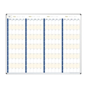 Visionchart School Logo Whiteboard Planner 2 Term with Dates Magnetic Standard Frame 1500 x 1200mm