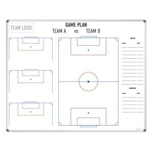Visionchart Sports Team Logo Coaches Tactical Whiteboard 1500 x 1200mm Soccer