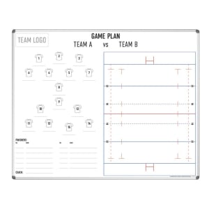 Visionchart Sports Team Logo Coaches Tactical Whiteboard 1500 x 1200mm Rugby Union