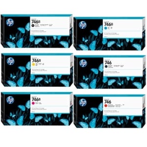 6 Pack HP 746 / 746B Genuine Ink Cartridges Combo [1MBK, 1PBK, 1C, 1M, 1Y, 1CR]