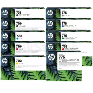 10-Pack HP 776/776B Genuine Ink Cartridges Combo [1MBK,1PBK, 1C, 1M, 1Y, 1GY,1CB,1CG,1CR,1GE]