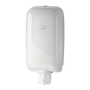 Royal Touch Mini Centre Pull Hand Towel Dispenser (Pearl White)