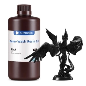 Anycubic Water Washable Resin 2.0 1KG For LCD 3D Printers - Black