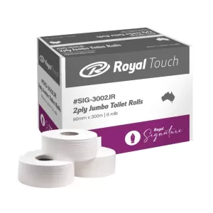 8 Rolls Royal Signature 2ply Jumbo Toilet Rolls 300m x 90mm