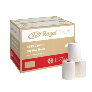 16 Rolls Royal Essence 1ply White Roll Towel 80m x 180mm