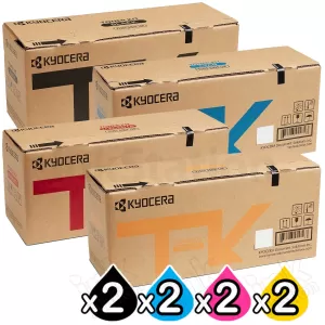 2 Sets of 4 Pack Genuine Kyocera TK-5484 Toner Cartridges ECOSYS MA2101cfx, MA2101cwfx, PA2101cx, PA2101cwx [2BK,2C,2M,2Y]