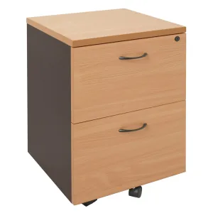 Rapidline Rapid Worker Mobile Pedestal - 2 File Drawers  - Beech & Ironstone
