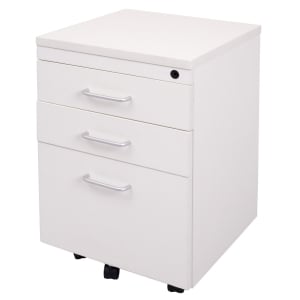 Rapidline Span Mobile Pedestal - 2 Personal Drawers + 1 File Drawer - Natural White