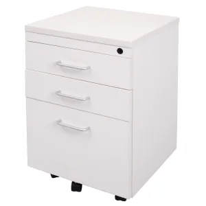 Rapidline Span Mobile Pedestal - 2 Personal Drawers + 1 File Drawer - Natural White
