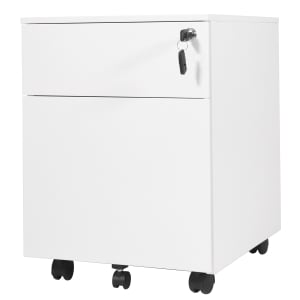Rapidline GO Steel Mobile Pedestal - 2 Drawer - White China