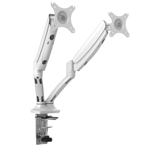 Rapidline Executive Gas Spring Dual Monitor Arm - White