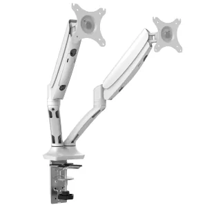 Rapidline Executive Gas Spring Dual Monitor Arm - White