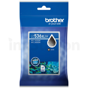 Genuine Brother LC-536XLBK Black High Yield Ink Cartridge - 2,500 pages