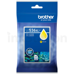 Genuine Brother LC-536XLY Yellow High Yield Ink Cartridge - 1,500 pages