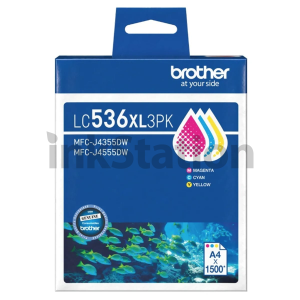 Genuine Brother LC-536XL3PK High Yield Ink Cartridges Value Pack [C+M+Y]