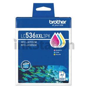 Genuine Brother LC-536XXL3PK Extra High Yield Ink Cartridges Value Pack [C+M+Y]