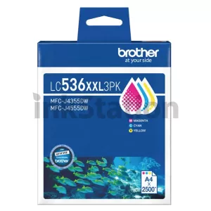 Genuine Brother LC-536XXL3PK Extra High Yield Ink Cartridges Value Pack [C+M+Y]