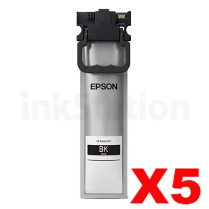 5 x Genuine Epson T12H Black Ink Pack C13T12H192 - 10,000 pages