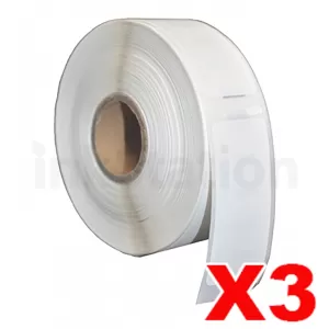 3 x Dymo SD11355 / S0722550 Compatible White Label Roll 19mm x 51mm - 500 labels per roll (with chip) for LabelWriter 550/5XL