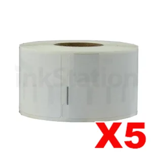 5 x Dymo SD99010 / S0722370 Compatible White Label Roll 28mm x 89mm - 130 labels per roll (with chip) for LabelWriter 550/5XL