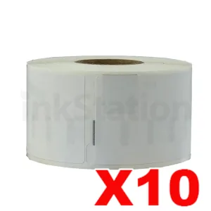 10 x Dymo SD99010 / S0722370 Compatible White Label Roll 28mm x 89mm - 130 labels per roll (with chip) for LabelWriter 550/5XL