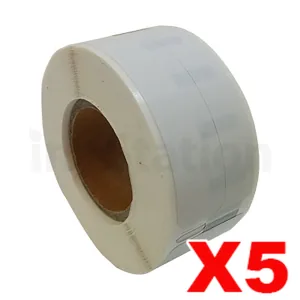 5 x Dymo SD99017 / S0722460 Compatible White Label Roll 12mm x 50mm - 220 labels per roll (with chip) for LabelWriter 550/5XL