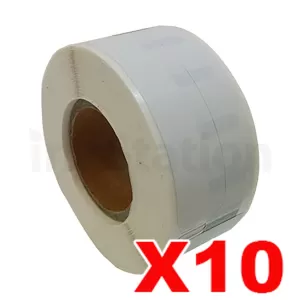 10 x Dymo SD99017 / S0722460 Compatible White Label Roll 12mm x 50mm - 220 labels per roll (with chip) for LabelWriter 550/5XL