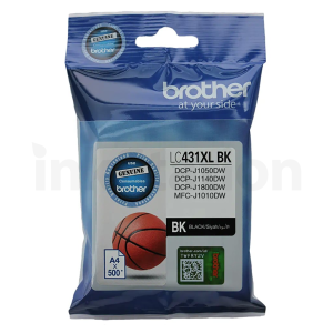 Genuine Brother LC-431XLBK Black High Yield Ink Cartridge - 500 pages