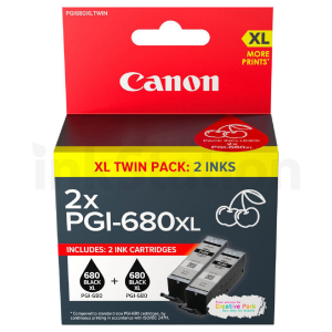 (TWIN PACK) Canon PGI-680XLTWIN High Yield Genuine Black Inkjet Cartridge - 400 pages each