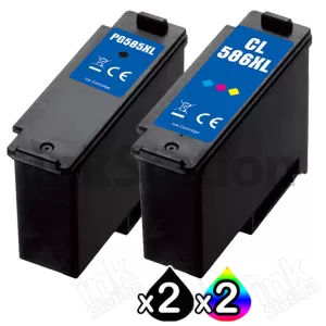 4-Pack Canon PG-585XL CL-586XL Compatible High Yield Ink Cartridges Combo [2Black + 2Colour]