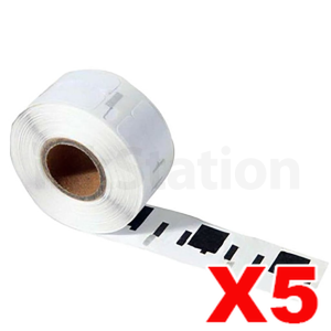 5 x Dymo SD11353 / S0722530 Compatible Multi Purpose 2UP Label Roll 13mm x 25mm - 1,000 labels per roll (with chip) for LabelWriter 550/5XL