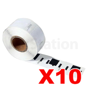 10 x Dymo SD11353 / S0722530 Compatible Multi Purpose 2UP Label Roll 13mm x 25mm - 1,000 labels per roll (with chip) for LabelWriter 550/5XL