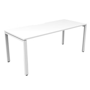 Rapidline Deluxe Rapid Infinity 1 Person Single Sided Workstation (No Screen) - 1200 x 750mm Natural White Top & White Satin Base