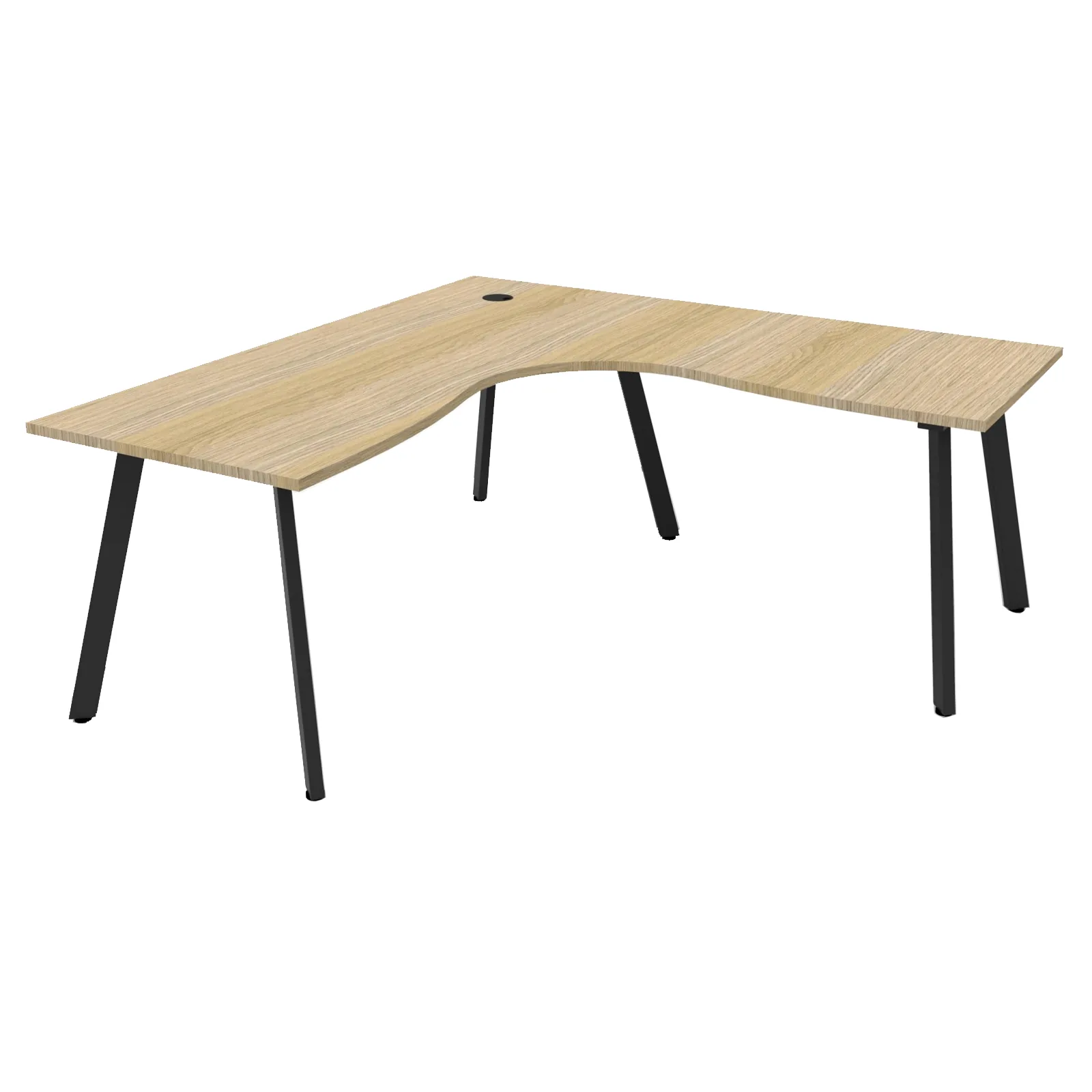 Natural Oak Top & Black Satin Base