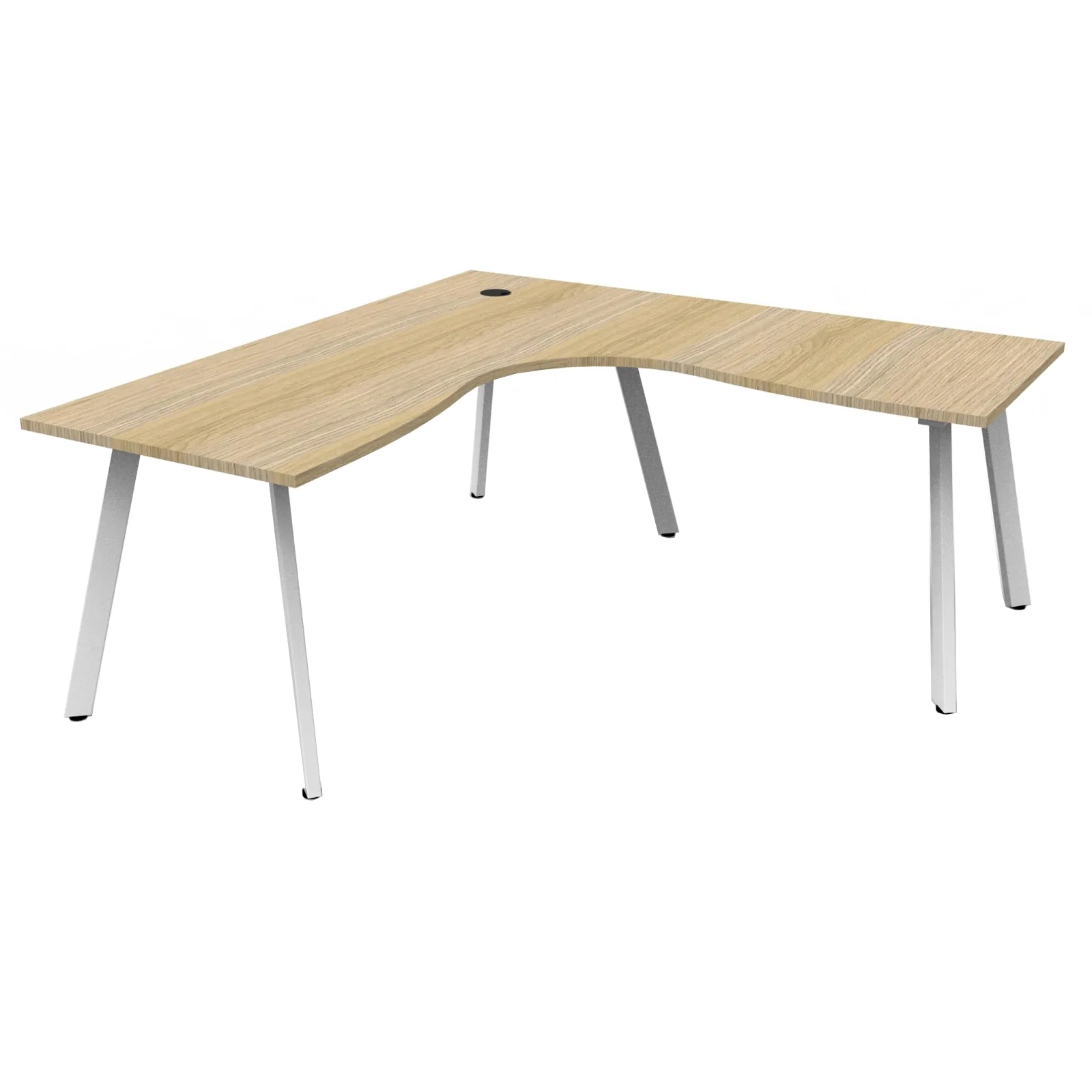 Natural Oak Top & White Satin Base