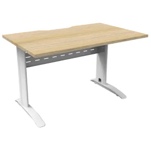 Rapidline Deluxe Rapid Span Open Workstation - 1200 x 750mm Natural Oak Top & White Satin Base