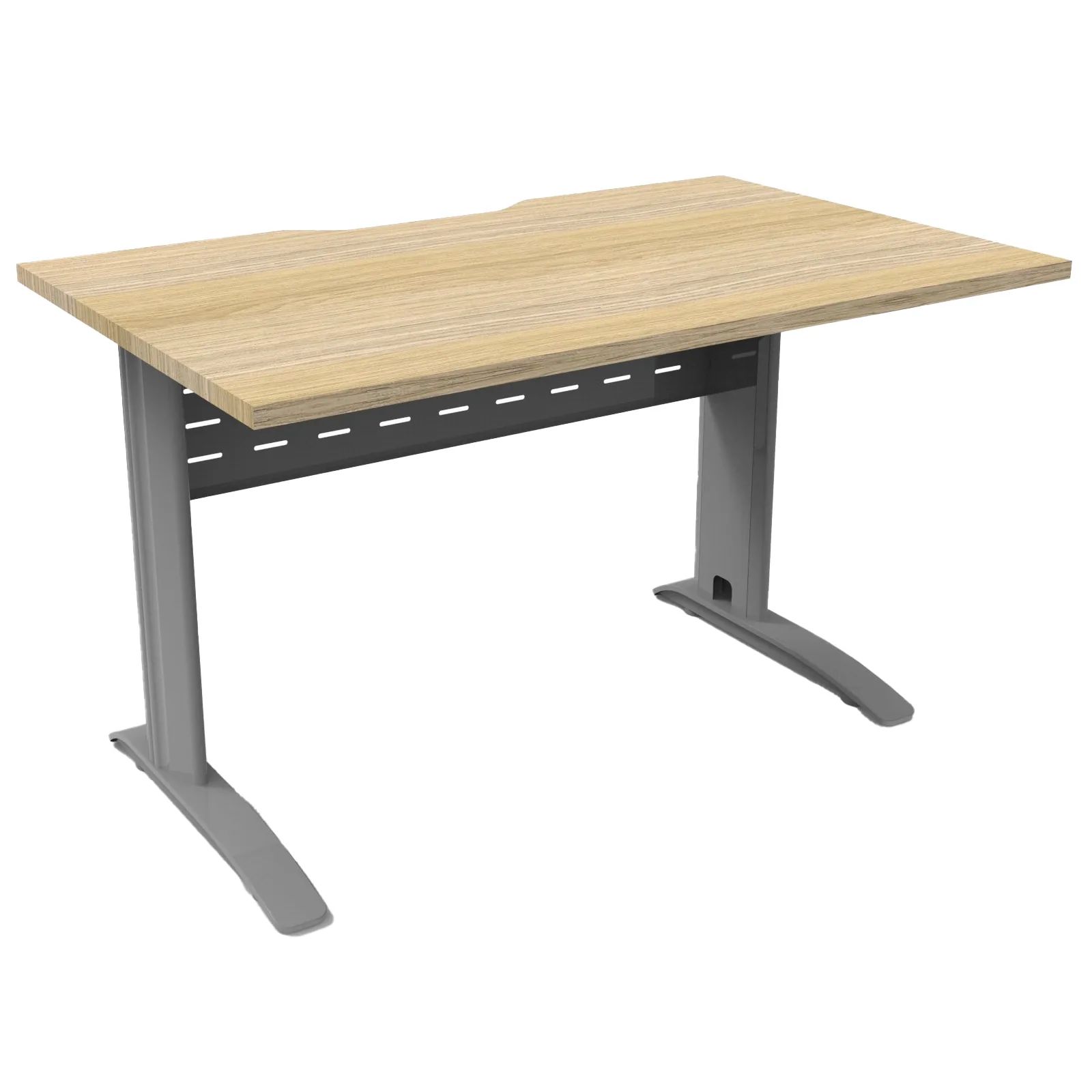 Natural Oak Top & Silver Satin Base