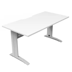Rapidline Deluxe Rapid Span Open Workstation - 1200 x 750mm Natural White Top & White Satin Base