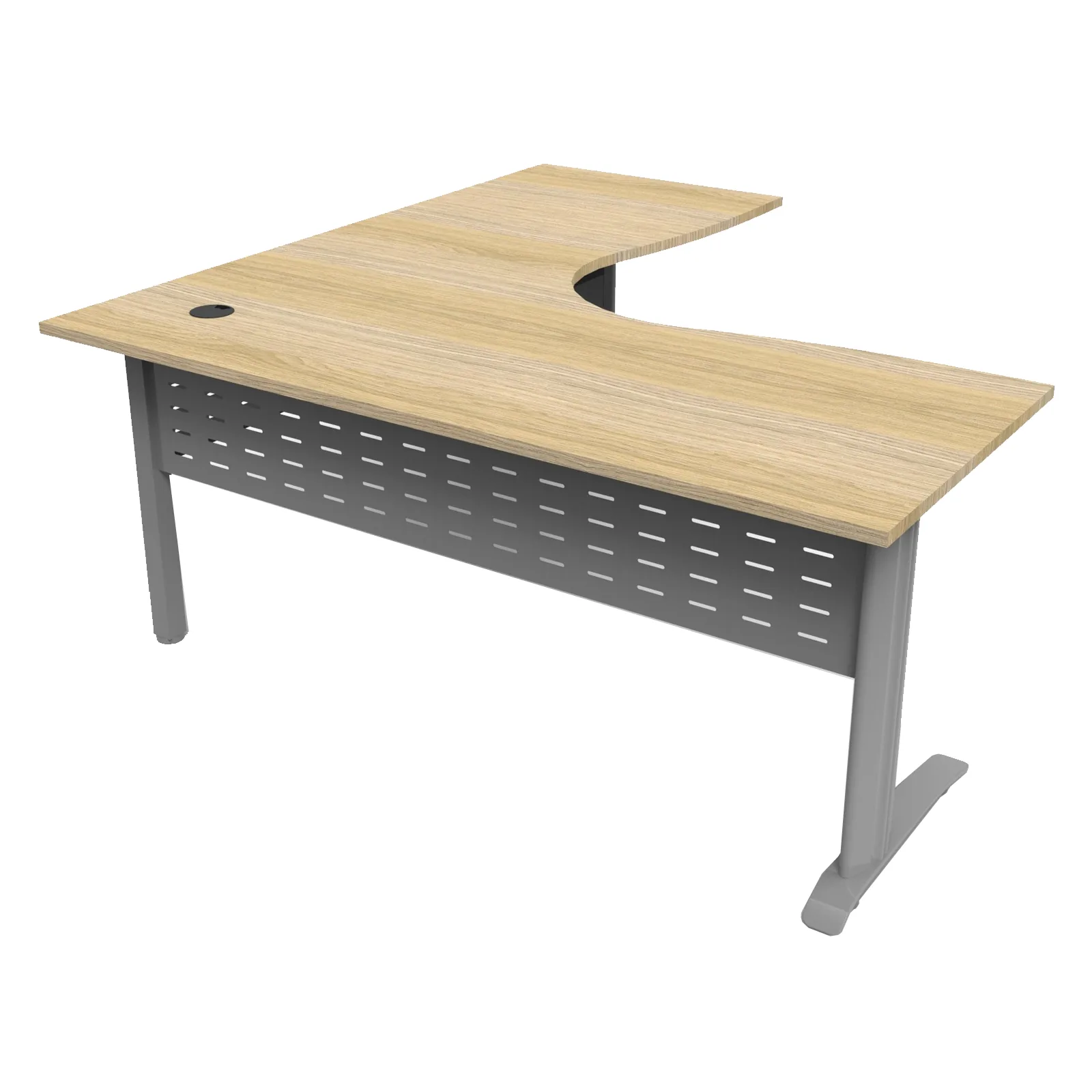 Natural Oak Top & Silver Satin Base