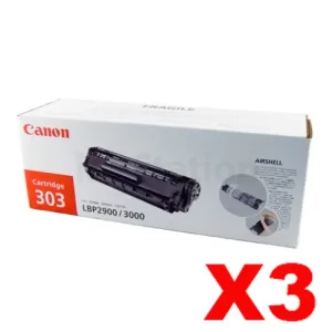3 x Canon CART-303 Black Genuine Toner Cartridge 2,000 Pages